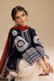 3 Piece - Embroidered Dhanak Fabric with Printed Wool Shawl RR-610