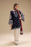 3 Piece - Embroidered Dhanak Fabric with Printed Wool Shawl RR-610