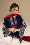 3 Piece - Embroidered Dhanak Fabric with Printed Wool Shawl RR-610