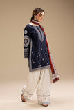 3 Piece - Embroidered Dhanak Fabric with Printed Wool Shawl RR-610