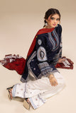 3 Piece - Embroidered Dhanak Fabric with Printed Wool Shawl RR-610
