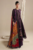 Dhanak Fabric - 3 Piece Unstitched Embroidered Dress With Printed Shawl ZH 3065