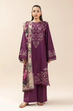 Dhanak Fabric - 3 Piece Unstitched Fully Embroidered Dress