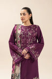 Dhanak Fabric - 3 Piece Unstitched Fully Embroidered Dress