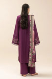 Dhanak Fabric - 3 Piece Unstitched Fully Embroidered Dress