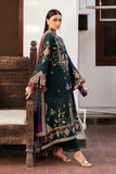 Dhanak Fabric - 3 Piece Unstitched Embroidered Dress With Printed Shawl JZ-3050