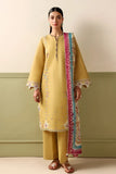 Dhanak Fabric - 3 Piece Unstitched Fully Embroidered Dress JZ-3205