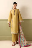 Dhanak Fabric - 3 Piece Unstitched Fully Embroidered Dress JZ-3205