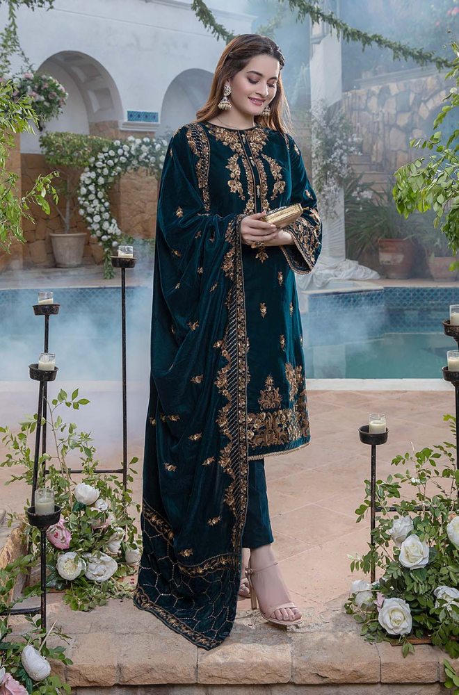 Plain Velvet Pakistani Velvet Dresses Design Designer Party Wear