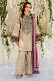 Dhanak Fabric - 3 Piece Unstitched Fully Embroidered Dress JZ 3210
