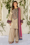 Dhanak Fabric - 3 Piece Unstitched Fully Embroidered Dress JZ 3210