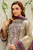Dhanak Fabric - 3 Piece Unstitched Fully Embroidered Dress JZ 3210