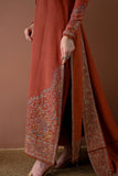 Dhanak Fabric - 3 Piece Unstitched Embroiered Suit With Dhanak Embroidered Shawl