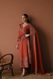 Dhanak Fabric - 3 Piece Unstitched Embroiered Suit With Dhanak Embroidered Shawl