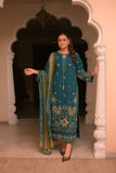 Dhanak Fabric - 3 Piece Unstitched Fully Embroidered Dress AS-3200