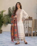 3 Piece - Unstitched Fully Embroidered Lawn Fabric QL-2690