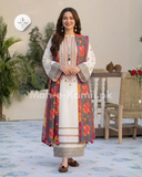 3 Piece - Unstitched Fully Embroidered Lawn Fabric QL-2690