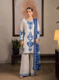 Dhanak Fabric - 3 Piece Unstitched Fully Embroidered  Dress With Printed Shawl
