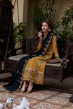 Dhanak Fabric - 3 Piece Unstitched Embroidered Dress With Printed Shawl ZH 3060