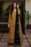 Dhanak Fabric - 3 Piece Unstitched Embroidered Dress With Printed Shawl ZH 3060