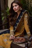 Dhanak Fabric - 3 Piece Unstitched Embroidered Dress With Printed Shawl ZH 3060