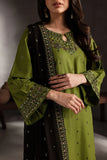 Dhanak Fabric - 3 Piece Unstitched Fully Embroidered Dress BT 3090
