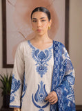 Dhanak Fabric - 3 Piece Unstitched Fully Embroidered  Dress With Printed Shawl
