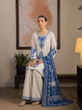 Dhanak Fabric - 3 Piece Unstitched Fully Embroidered  Dress With Printed Shawl