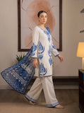 Dhanak Fabric - 3 Piece Unstitched Fully Embroidered  Dress With Printed Shawl