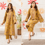 2 Piece - Unstitched Fully Embroided Linen Fabric