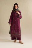 IZ-2705 3 Piece Unstitched Embroidered Dhanak Fabric With Four-sided Embroidered Shawl