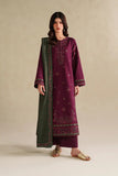 IZ-2705 3 Piece Unstitched Embroidered Dhanak Fabric With Four-sided Embroidered Shawl