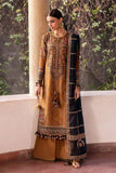 Dhanak Fabric - 3 Piece Unstitched Embroidered Dress With Printed Shawl