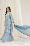 3 Piece - Unstitched Digital Printed and Embroidered Lawn Fabric With Silk Dupatta