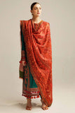 3 Piece - Unstitched Fully Embroidered Dhanak Fabric MB-525