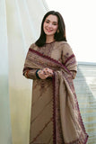 3 Piece - Unstitched Fully Embroidered Dhanak Fabric