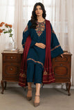 JZ 3030 - 3 Piece Unstitched Embroidered Dhanak Fabric With Embroidered Dhanak Shawl