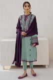 JZ 2905 - 3 Piece Unstitched Embroidered Dhanak Fabric