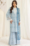 3 Piece - Unstitched Digital Printed and Embroidered Lawn Fabric With Silk Dupatta