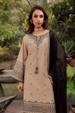 Dhanak Fabric - 3 Piece Unstitched Embroidered Dress With Embroidered Dhanak Shawl BT 2985