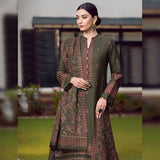 3 Piece - Unstitched Dhanak Embroided Suit With Embroidered Dhanak Shawl BR-925