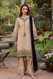 Dhanak Fabric - 3 Piece Unstitched Embroidered Dress With Embroidered Dhanak Shawl BT 2985