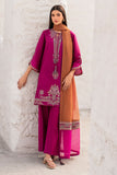3 Piece - Unstitched Embroidered Lawn Fabric With Embroidered Chiffon Dupatta