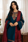 JZ 3030 - 3 Piece Unstitched Embroidered Dhanak Fabric With Embroidered Dhanak Shawl