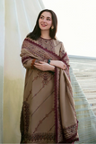 3 Piece - Unstitched Fully Embroidered Dhanak Fabric