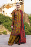 Dhanak Fabric - 3 Piece Unstitched Fully Embroided Dress HR-675