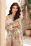 3 Piece - Unstitched Digital Printed Lawn Fabric With Embroided Organza Dupatta CZ 92