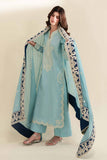 Dhanak Fabric - 3 Piece Unstitched Fully Embroidered Dress