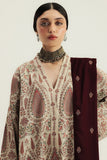 Dhanak Fabric - 3 Piece Unstitched Fully Embroidered  Dress