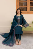 LM 585 - 3 Piece Unstitched Embroidered Dhanak Fabric With Chiffon Dupatta